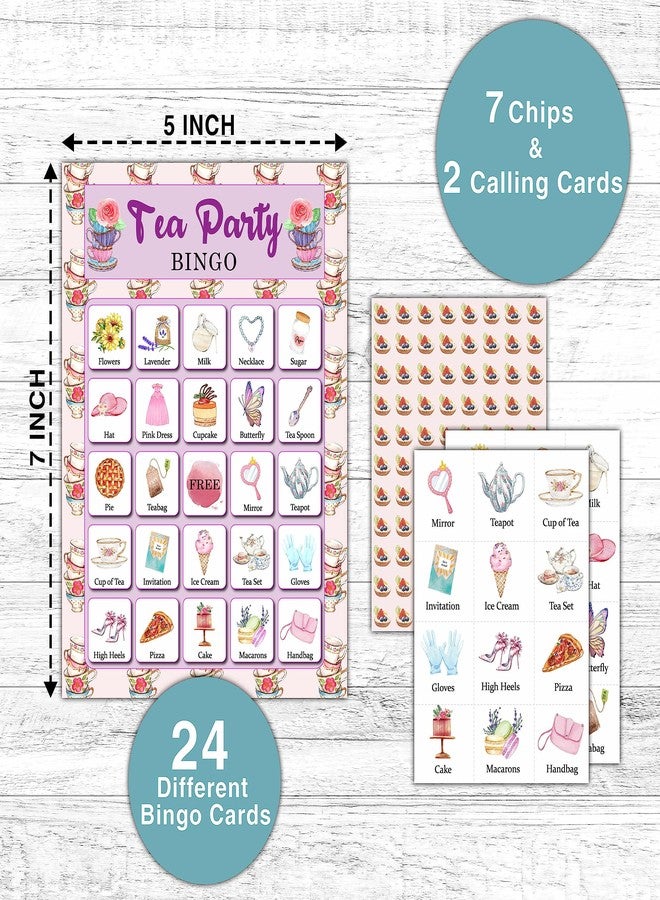 KFNER Garden Tea Party Bingo Game Card - 24 Players Bingo Games Set Indoor Outdoor Activities - Bridal Shower, Birthday, Tea Party Favors Supplies -A04 - Image 2
